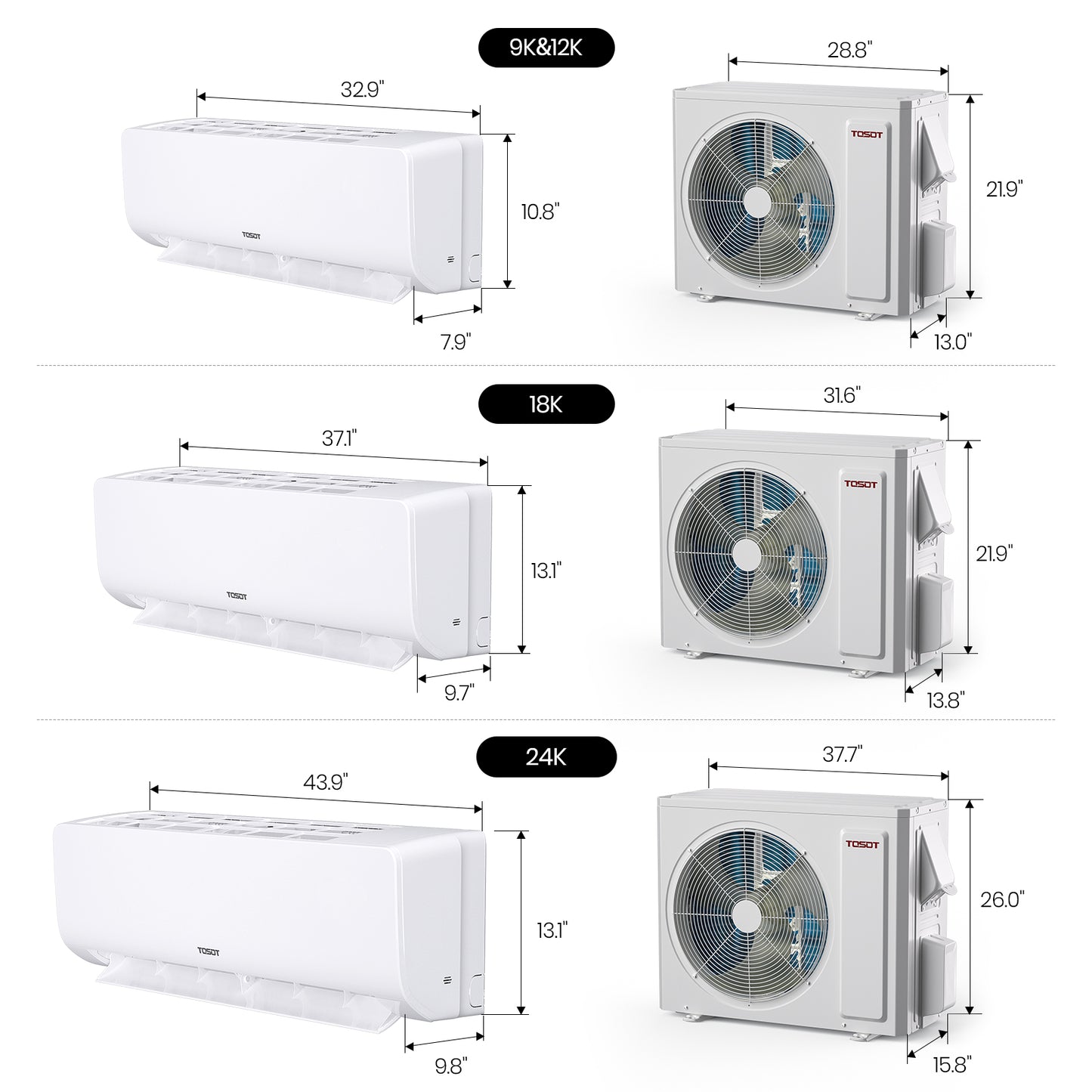 12,000 BTU Mini-Split Heat Pump Air Conditioner-230V