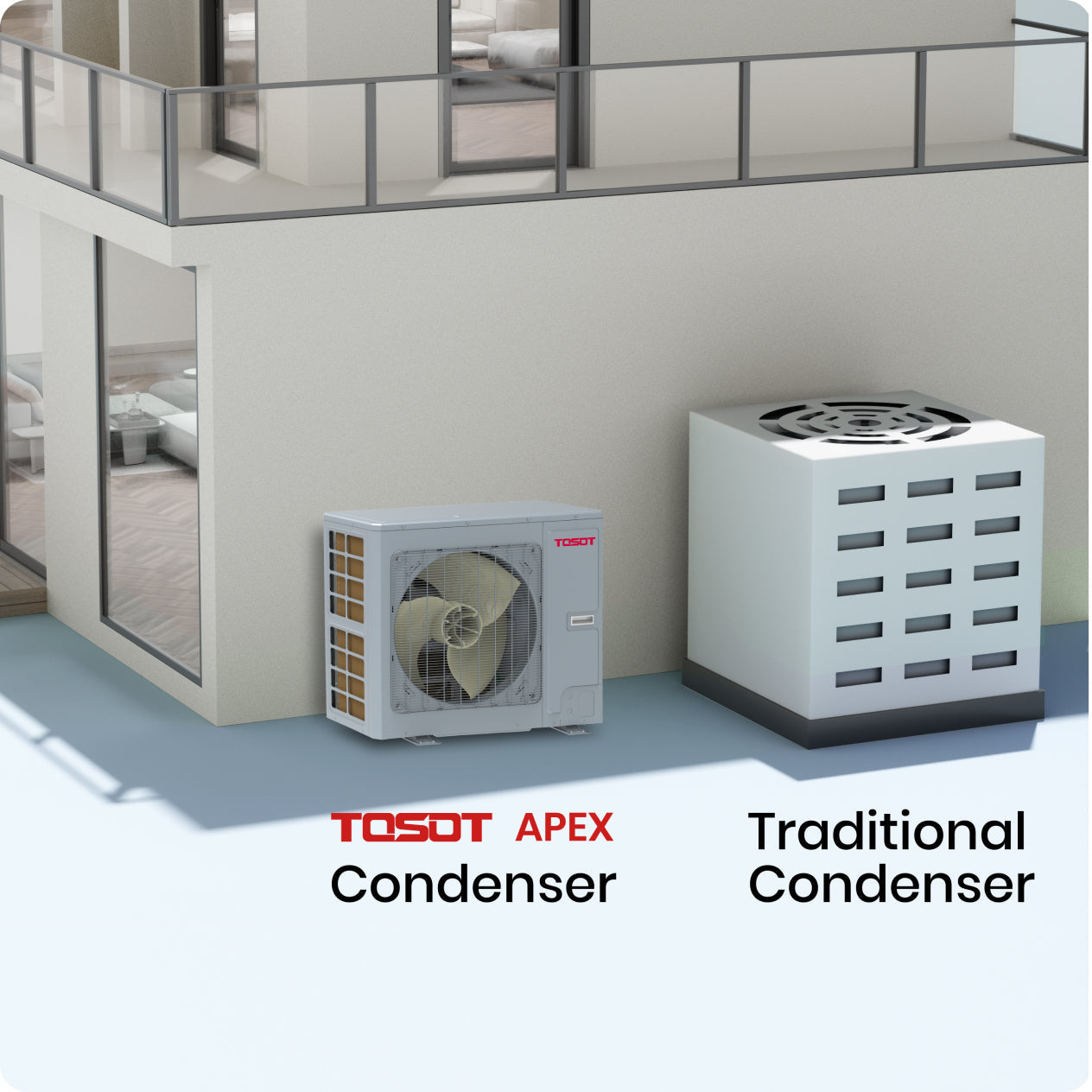 comparison between tosot apex condenser and the traditional condenser