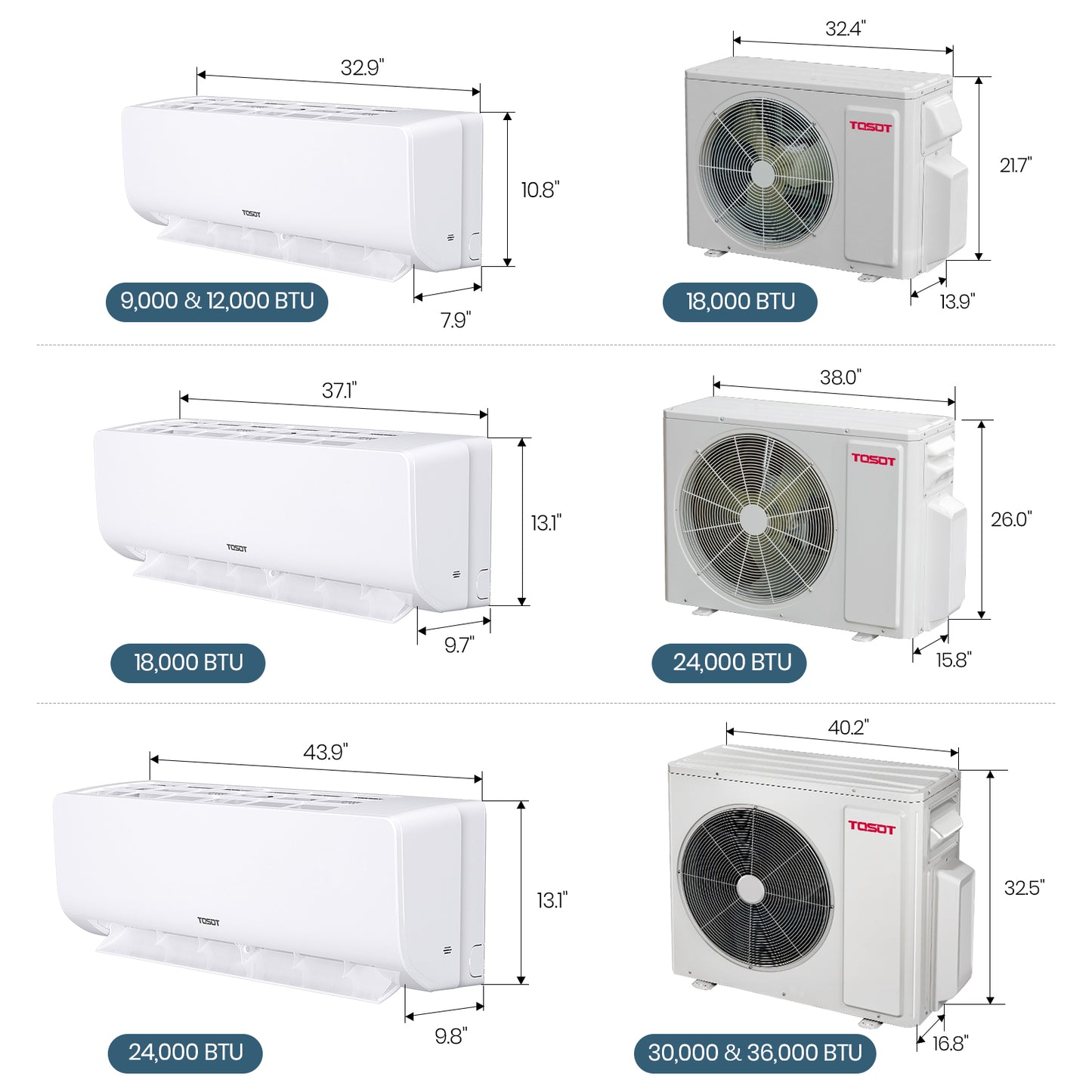 18,000 BTU Dual Zone Mini Split Air Conditioner - Heat Pump