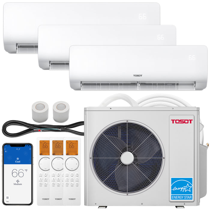 36,000 BTU Tri-Zone Mini Split Air Conditioner - Heat Pump